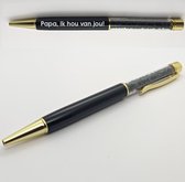 Pen Met Diamantjes En Gravering - Papa Ik Hou Van Jou