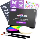 Paintaboo Glow in the Dark Schmink - 6 Neon Kleuren - Schminkset met Penselen, Sponsje, Sjablonen en Glitters - Halloween