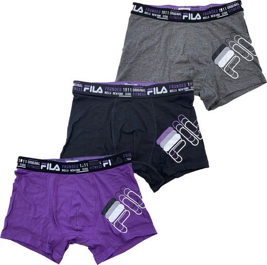 FILA - boxershort heren - 3 stuks - model 3 - maat L - onderbroeken heren - Cadeau