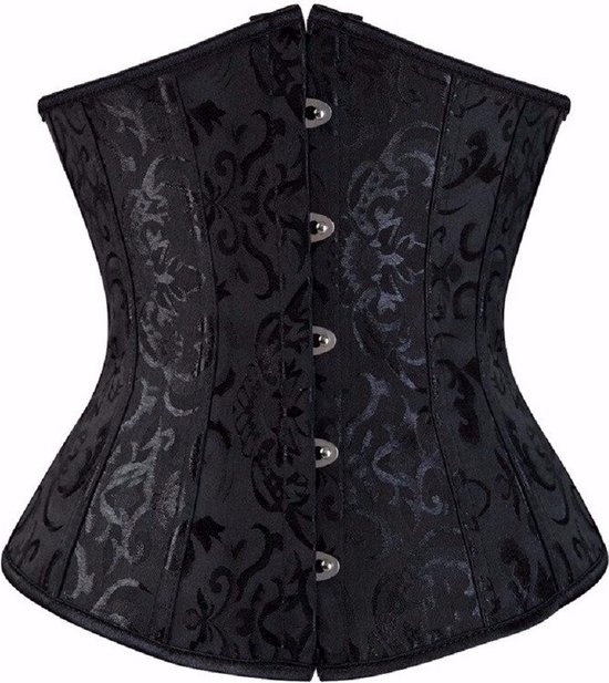 WiseGoods Luxe Dames Korset Gothic Design - Corset - Waist Shaper - Kleding - Tailleriem - Kledij Vrouwen - Sexy Bustier - Zwart