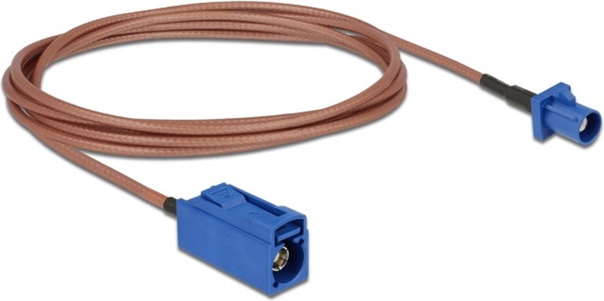 Fakra C (m) compact - Fakra C (v) antenne verlengkabel - RG316 - 50 Ohm / transparant - 1,8 meter