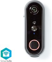 Nedis SmartLife Videodeurbel | Wi-Fi | Batterij Gevoed | Android™ / IOS | Full HD 1080p | Cloud Opslag (optioneel) / microSD (niet inbegrepen) | IP54 | Met bewegingssensor | Nachtzicht | Grijs