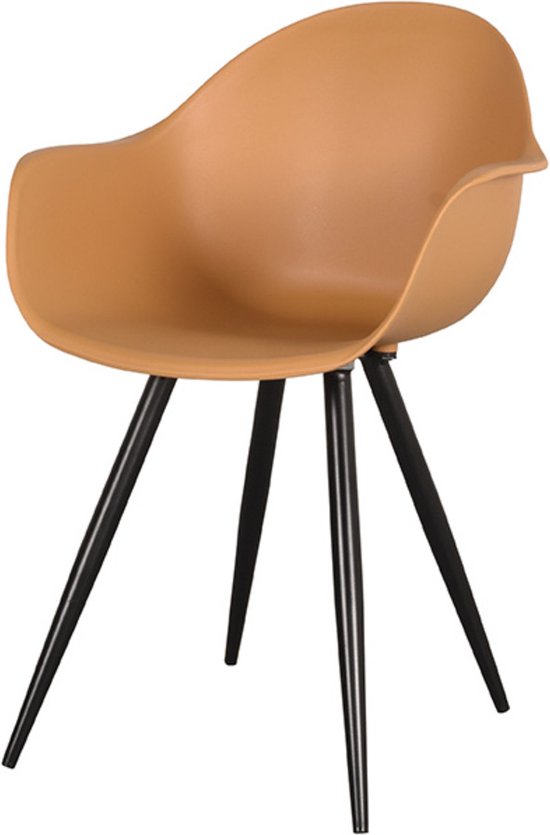 LABEL51 Chaise de salle à manger Luca - Jaune - Plastique