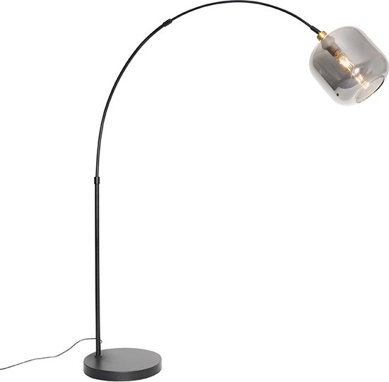QAZQA zuzanna - Lampadaire Moderne | Lampadaire - 1 lumière - H 170 cm - Grijs - Salon | Chambre à coucher | Cuisine