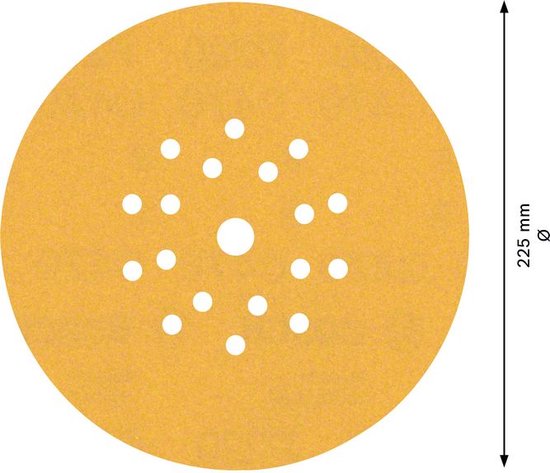 Foto: Expert c470 schuurpapier voor excenterschuurmachines 225 mm 19 gaten k220 25 delig 1 stuk s 