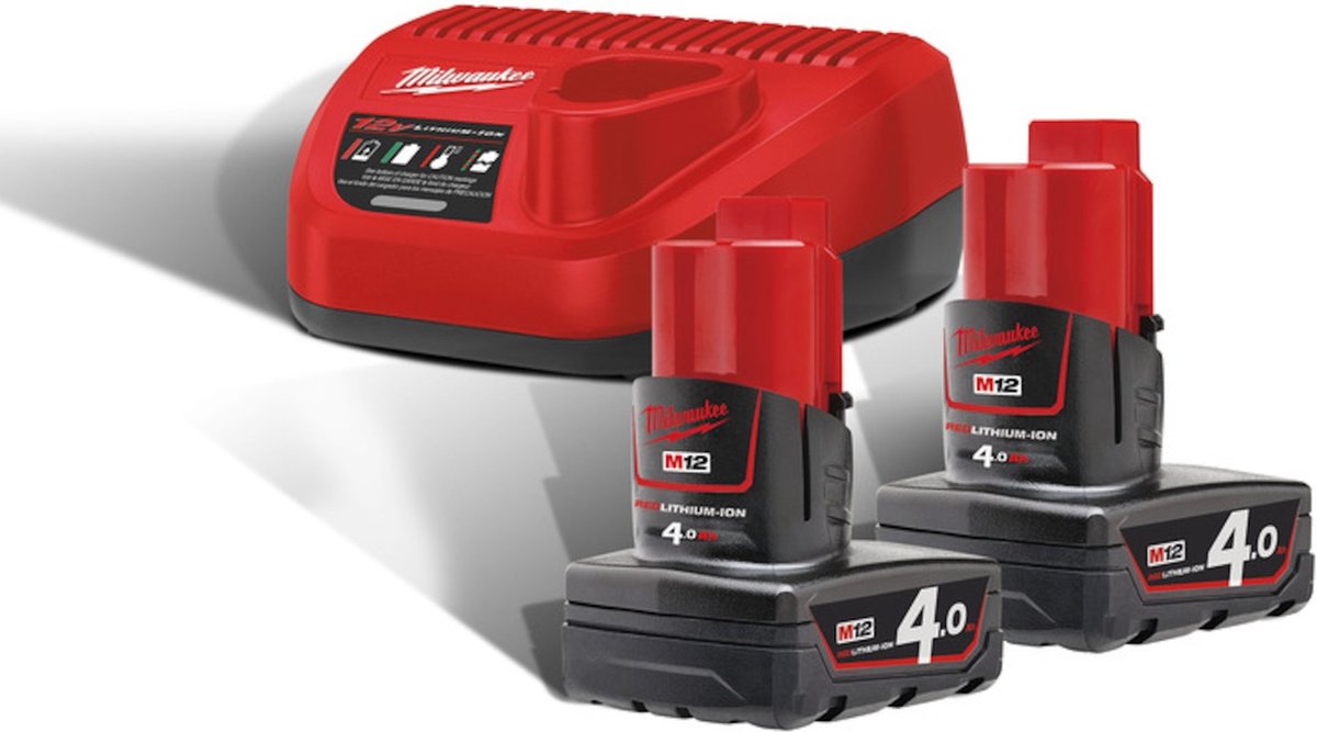 Milwaukee M12 NRG-402 Accu NRG pack 2x 12V 4.0Ah Li-Ion M12™ - 4933459211