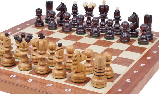 Chess the Game - Vintage Schaakspel - Klassiek schaakbord met  kersenhouten... | bol.com