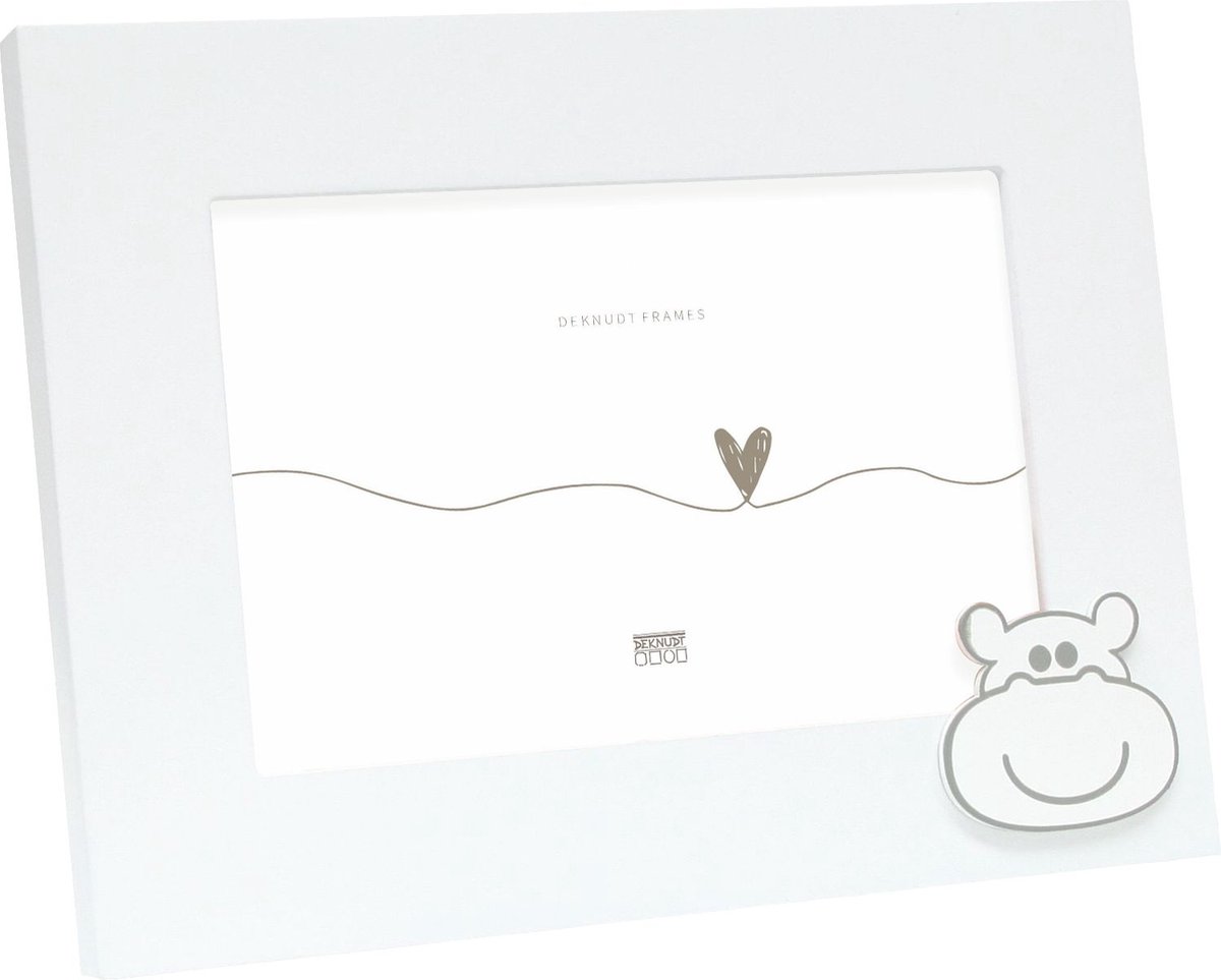 Deknudt Frames fotolijst S66RK1 - nijlpaardmotief - wit - 13x18 cm