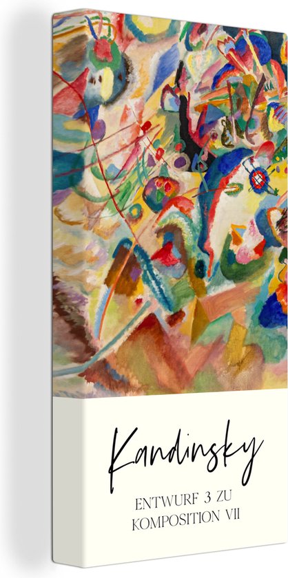 Canvas - Canvas schilderij - Kunst - Oude meester - Kandinsky - Abstract - Canvasdoek - Muurdecoratie - 80x160 cm