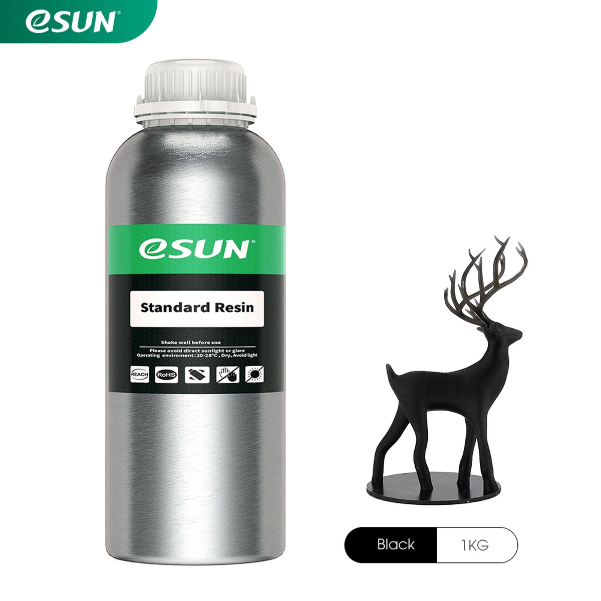 eSun - eResin Standard Resin, Zwart - 1kg