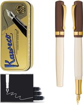 Kaweco - Vulpen - Kaweco STUDENT Fountain Pen 20’s Jazz - Bruin Ivory - Met extra doosje vullingen - Breed