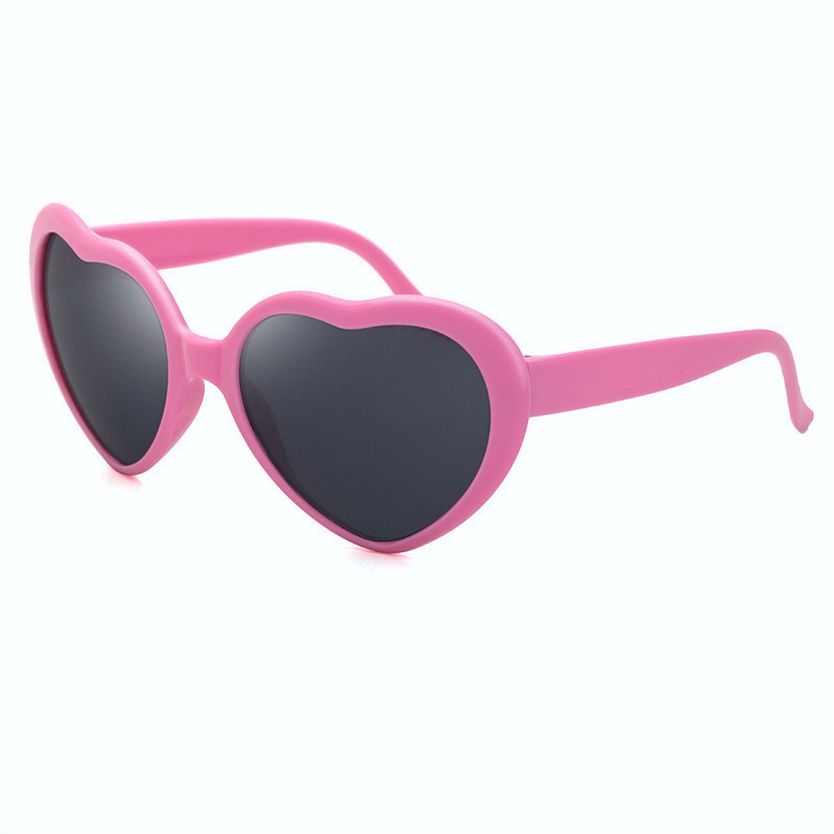 DAEBAK Kleurvolle Magische vrouwen hartjes zonnebril in hart vorm [Pink / Roze] Festival Sunglasses dames