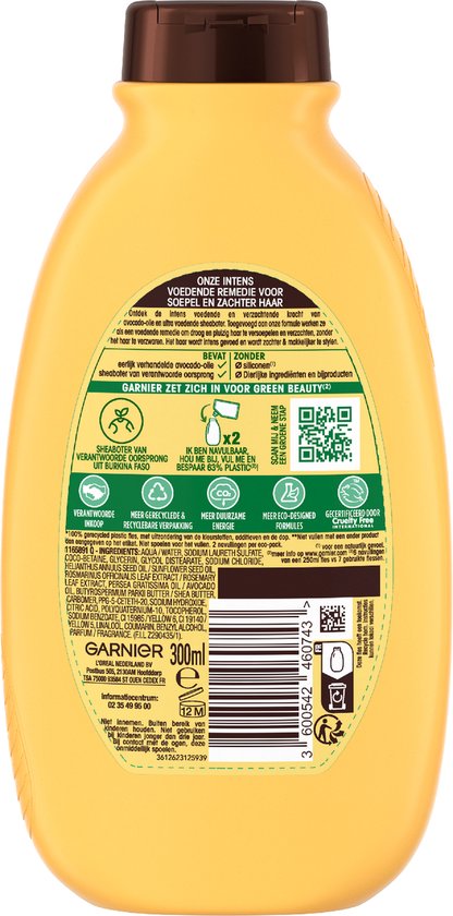 Garnier Loving Blends Avocado Olie & Shea Boter Intens Voedende Shampoo Voordeelverpakking - Zeer Droog, Pluizig Haar - 6 x 300ml - Garnier