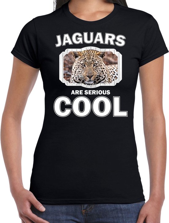 Dieren jaguars t-shirt zwart dames - jaguars are serious cool shirt - cadeau t-shirt jaguar/ jaguars liefhebber XL