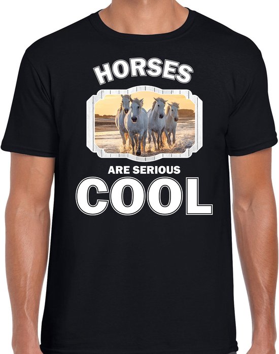 T-shirt chevaux Animaux noirs hommes - les chevaux sont sérieux chemise cool - t-shirt cadeau cheval blanc / amoureux des chevaux 2XL