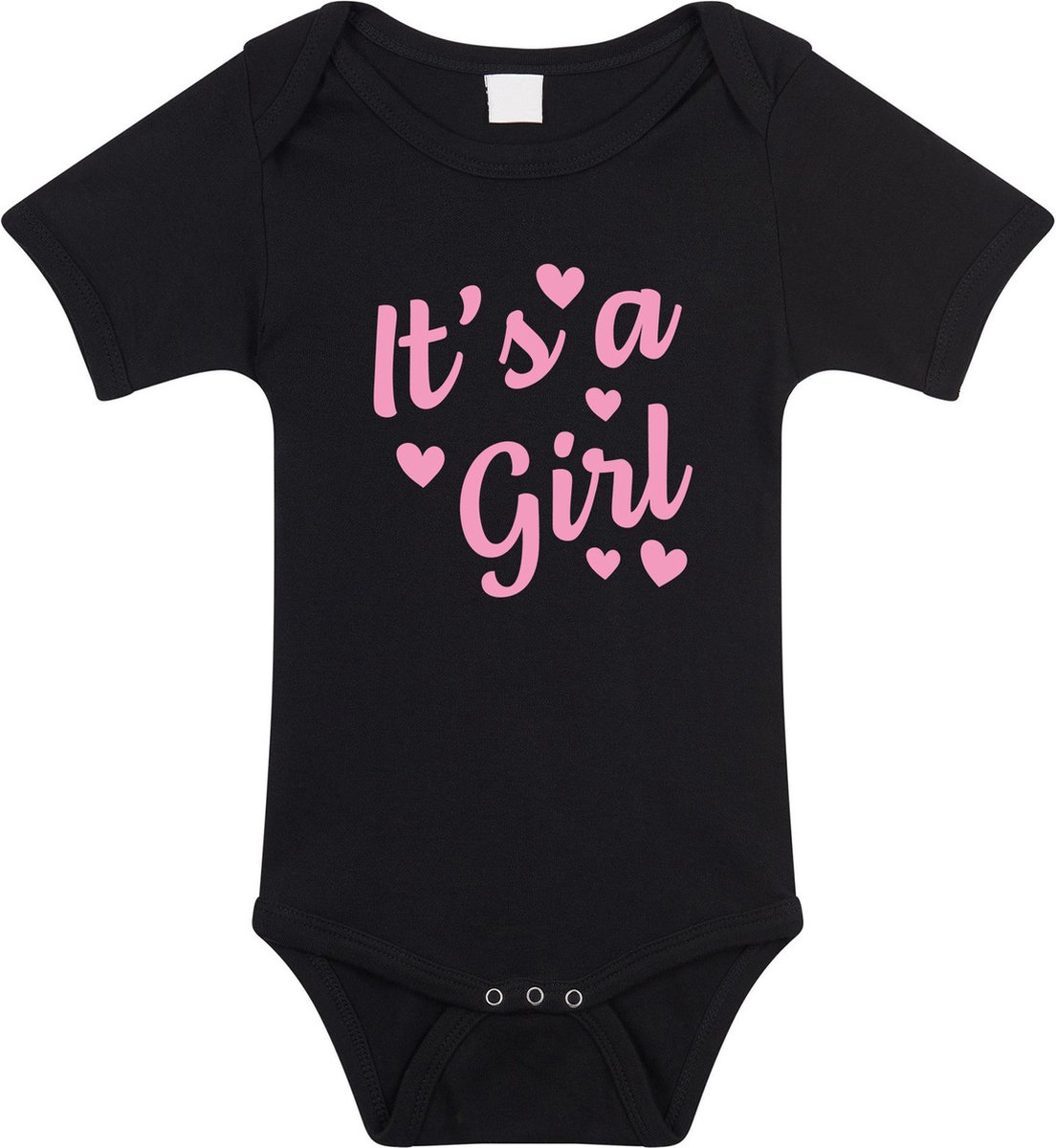 Its a girl gender reveal cadeau tekst baby rompertje zwart meisjes - Kraamcadeau - Babykleding 80