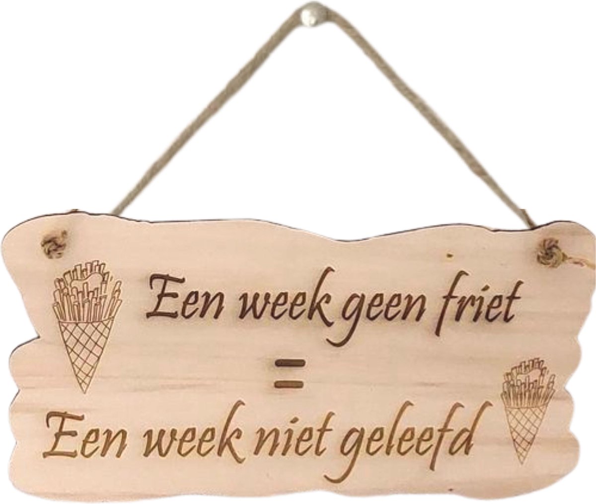 | Tekstbord friet/patat | spreukenbord | Quotebord | Cadeau | Geschenk | Verjaardag | Muur- Decoratie | Handgemaakt |