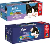 Felix natte kattenvoeding mix DUOPACK - 88 zakjes - 7,48kg