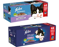 Felix natte kattenvoeding mix DUOPACK - 88 zakjes - 7,48kg