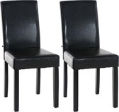 Clp Ina - Lot de 2 chaises de salle à manger - Cuir artificiel - Marron