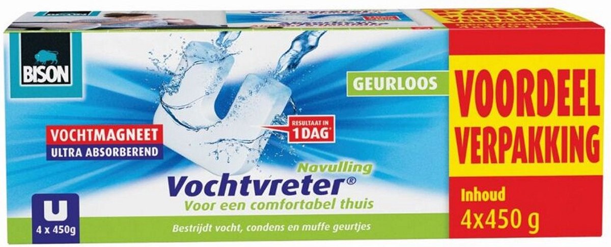 Bison Vochtvreter Magneet Neutraal 4x 450 gram