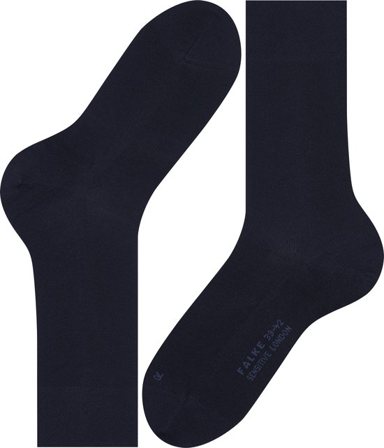 FALKE Sensitive London met comfort tailleband katoen sokken heren blauw - maat 39-42