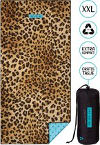 LAY ON ME® luipaard - XXL Strandlaken 100x200 cm - microvezel strandhanddoek - zandvrij badlaken - dierenprint reishanddoek met panter print