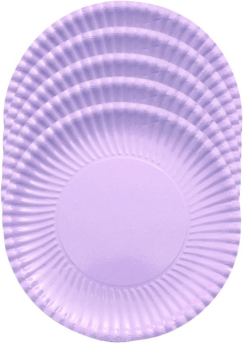 Party/verjaardag bordjes 30x stuks van karton lila paars 29 cm - Feestartikelen