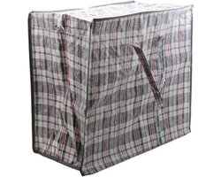 Cosy & Trendy XXL Opbergtas - 82 liter - shopper - mega/ jumbo formaat - zwart geruit - 55 x 30 cm - dekens en kussens tas