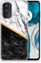 Smartphonehoesje Motorola Moto G52/G82 Smartphone hoesje Marble White Black