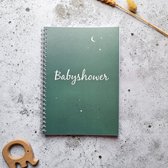 Babyshower boek | invulboek | donkergroen heelal