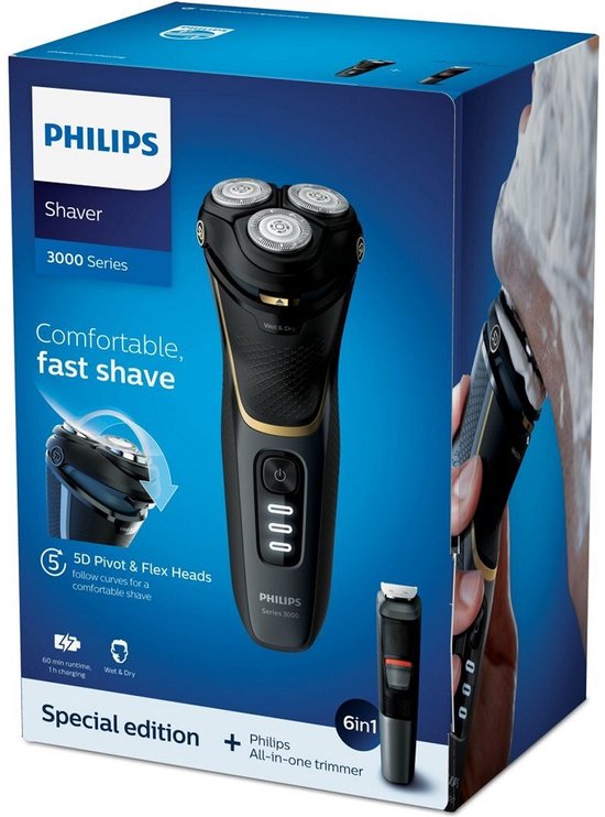Philips S3333/58 Shaver Series 3000 Wet and Dry Scheerapparaat Zwart ...