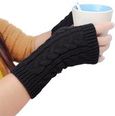 Vingerloze Handschoenen - Saaf Polswarmers - Armwarmers - fingerless gloves - Dames / Heren - Zwart