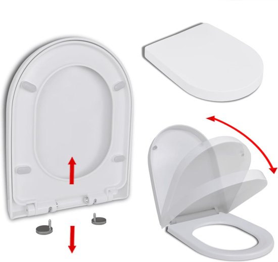 Cuvette WC Blanc VidaXL – Céramique Avec Abattant – Pour Salle De Bains