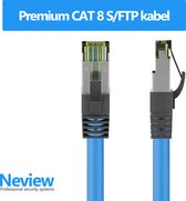 Neview - 15 meter premium S/FTP kabel - CAT 8 - 100% koper - Blauw - (netwerkkabel/internetkabel)