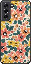 Casimoda® hoesje - Geschikt voor Samsung Galaxy S21 FE - Blossom - Zwart TPU Backcover - Bloemen - Multi