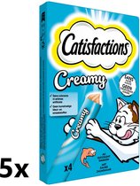 Catisfactions Creamy - Kattensnack - Zalm - 5 verpakkingen van 4x10g