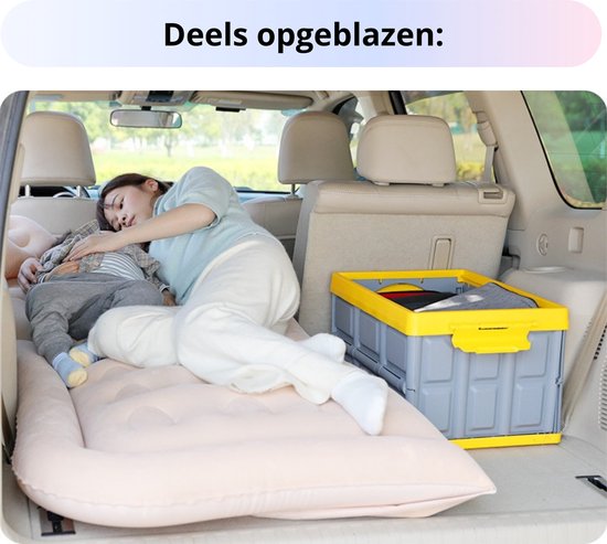 Automatras , opblaasbaar matras op de achterbank , reisbed met