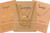 Bixorp Stars 5 Bijoux Scorpion / Scorpion Couleur or - Set de collier signe du zodiaque + boucle d'oreille + bracelet - Cadeau pour elle - Cadeau pour Saint Nicolas - Cadeau pour Noël