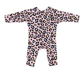 Onesie panter roze met roesje