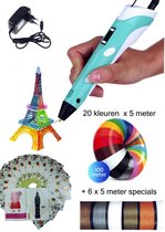 3D Pen XXL set - Inclusief 139 Meter Filament in 26 kleuren - Boek met 40 bladzijden met  sjablonen en herbruikbaar transparant  overtrekvel- Oplader - Penhouder