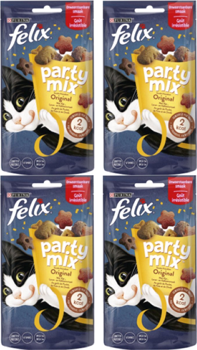4x Felix Party Mix - Original Mix - Kattensnacks - 60g