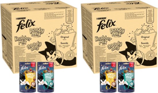 2x Felix Party Mix - Original & Seaside - Kattensnacks - 16x60g