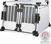 Trixie Transport Box Aluminium Double - Cage de transport - 95 cm x 69 cm x 88 cm - Argent / Noir