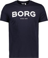 Björn Borg BB Logo Leisure - T-Shirt - Tee- Top - Heren - Maat XL - Donker Blauw