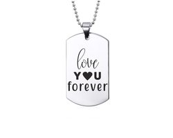Ketting RVS - Love You Forever - Valentijn / Liefde Kado