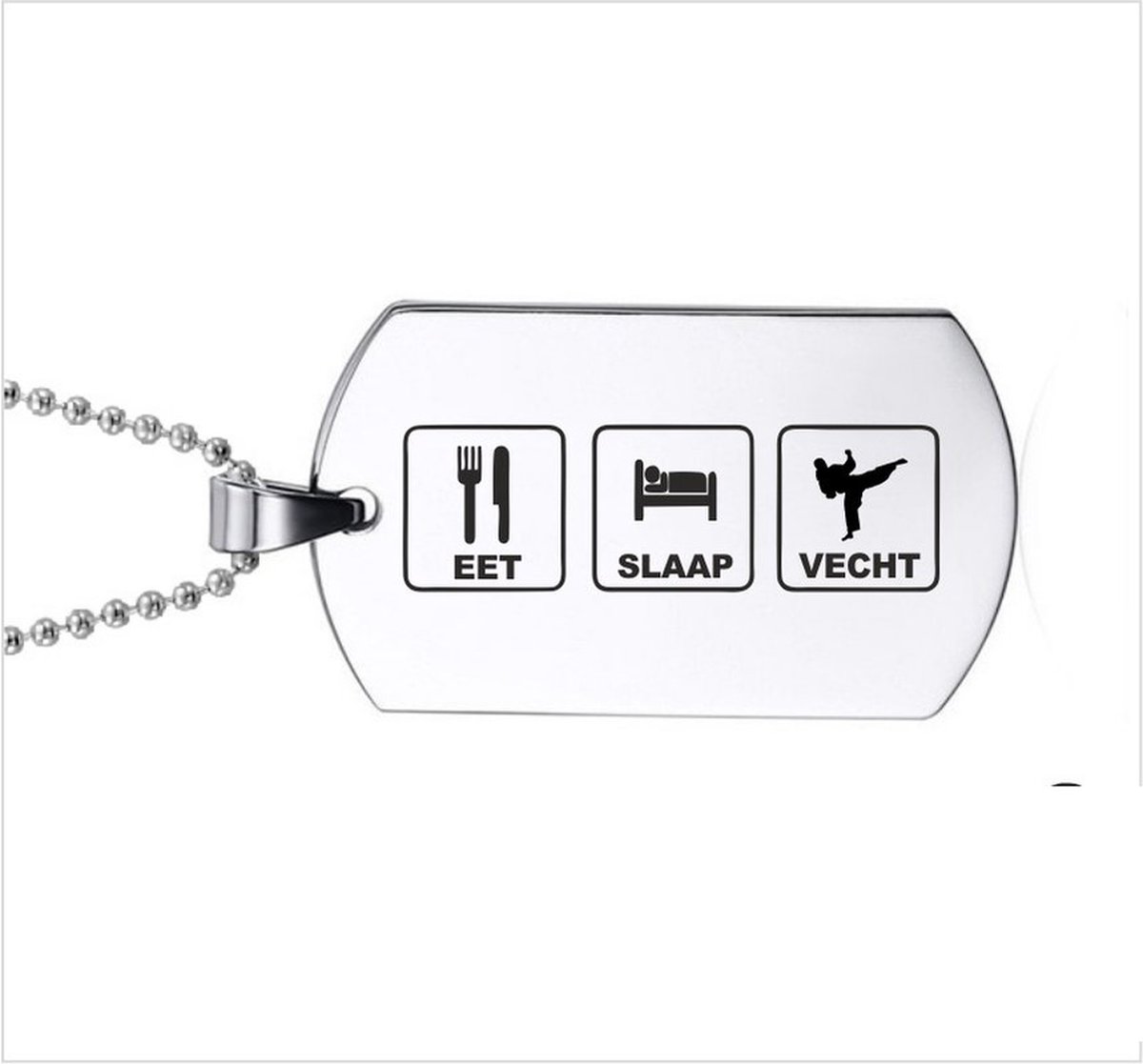 Ketting RVS - Eet Slaap Vecht