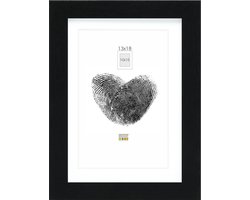 Deknudt Frames fotolijst - zwart met passe-partout - 10x15 / 13x18 cm