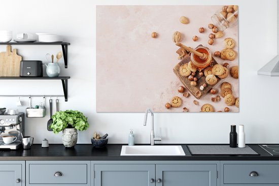 Tableau sur Toile Cookies - Miel - Noix - Cuisine - 120x90 cm - Décoration murale