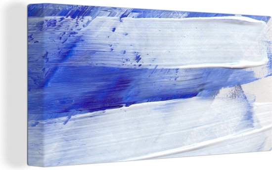 Peinture sur toile - Design - Blauw - 160x80 cm - Décoration murale